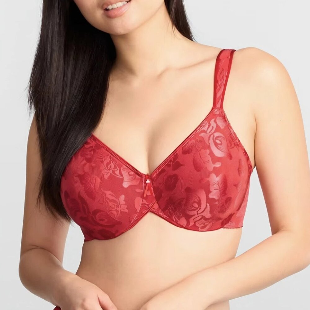 I18 85567 Wacoal Awareness Full Figure Seamless Underwire Bra Bright Red NEW